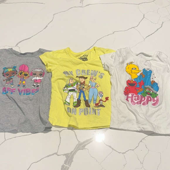 Disney Other - Toddler Girls 4T T Shirts 3 Short Sleeve